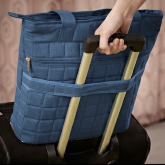 lug Handbags - LUG Blue Taxicab Quilted Shoulder Bag Travel Tote Large Laptop Bag Personal Item